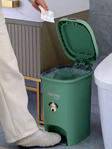 AMU·PIGGY | High Capacity Narrow Fit Foot Pedal Trash Can