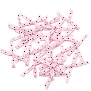 50pcs Multicolor Polka Dot Ribbon Bows Handmade Polyester Bowknot For DIY Gift Wrapping Clothing Hair Decorative Ornaments