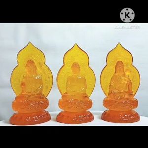 [ Cao 18 cm ] Bộ tượng Tây phương tam thánh lưu ly [ COMPOSITE ]