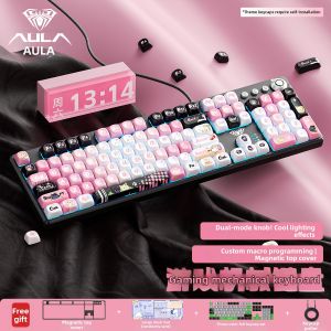 AULA | 108-Key Wired Mechanical Keyboard Mouse Set For Gaming Office