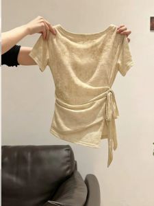 Loowmane | Chic and Lightweight Asymmetric Tie T-shirt Women