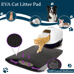 Cat Litter Mat EVA Double Layer Pet Cat Litter Pad Bottom Non-slip Litter Box Mat Litter Trapper
