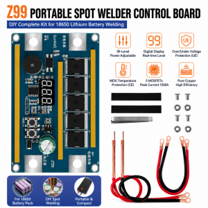 Z99 Portable Spot Welder Kit 12V 99-Level Power Adjustable 18650 Lithium-Ion Battery Spot Welder Voltage Monitoring