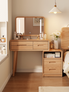 DONGMU | Modern Minimalist Wood Dressing Table with Mirror