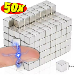 50Pcs Cube Magnet 5mm Mini Strong Magnetic Cat Eye DIY Nail Art Magnet Fridge Kitchen Science Craft Office Use