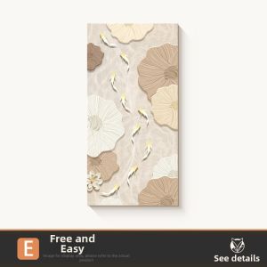 Long time no see home decor | Feng Shui Nine Fish Decorative Painting Vertical Sandstone Texture For Entryway Corridor