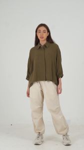 Greenlight Kemeja Wanita Bat Sleeve Cotton Slub C101223