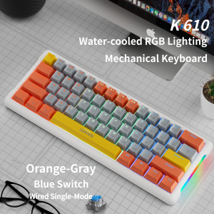 NexusClick K610 Blue Switch Gaming Mechanical KeyboardTriple Mode RGB Backlit Mini Layout for Gamer Office Typing Travel Design