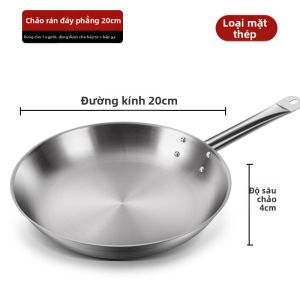 RONGCHUAN | Chảo Chiên Bít Tết Bằng Thép Không Gỉ Chất Lượng Cao Không Phủ