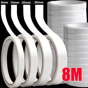 เทปผ้าฝ้ายสำหรับเช็ดมือเทปที่แข็งแรงมีกาวสูงสีขาวกว้าง5มม. ~ 30Mm Double Sided สำนักงานบ้านกระดาษเหนียวงานฝีมือทำเองเด็ก