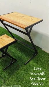 เซ็ทโต๊ะและเก้าอี้เด็ก โต๊ะเรียนหนังสือ โต๊ะคอม โต๊ะทำการบ้าน ทรงตัวแซด(Z) สวยหรูสไตล์โมเดิร์น ขนาด60x40x70cm. ราคาถูก New