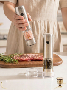 MODERN SWEETHOME | Electric Adjustable Salt Pepper Grinder Stainless Steel