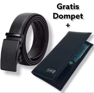Free DOMPET kulit D30 ikat pinggang kulit real automatic ikat pinggang masa kini