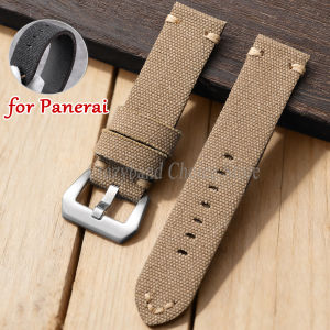 Nylon Leather Watch Strap 24mm 22mm for Panerai Band Black Replace Wristband Stainless Steel Buckle Accessory Universal Straps