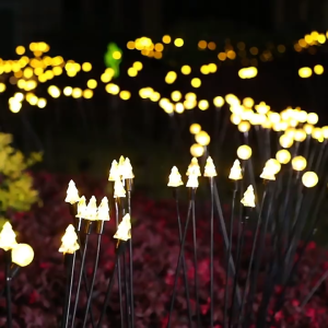 HOMEMORY Christmas Lights Solar Firefly Lights LED Outdoor Waterproof Garden Decoration Swing LED Light