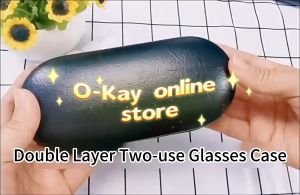 O-KAY 2 in 1 Eyeglasses Contacts Lens Case Box Holder with Mirror Tweezers Solution Bottle Lens Box Stick for Home Office School Travel
