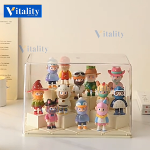 Vitalityplus Popmart Display Box Acrylic Transparent Dustproof Waterproof Stackable for Toys Figures