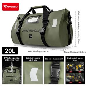 MOTOWOLF | Túi Chống Nước Gắn Đuôi Xe Cho Phượt Thủ