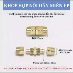 Bộ Nối Nhanh Tiện Lợi Dùng Cho Dây Phun Xịt Thuốc 8.5mm Dây Rửa Xe Áp Lực 6.5mm