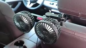 Car Fan 360° 3-speed Car Seat Back Cooling Fan USB Charge Dual Head Fan Adjustable Rotation Neck Cooler for Car Home Accessories