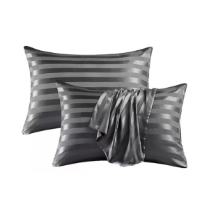 2pcs Striped Satin Silk Pillowcase 18X28 inch Hypoallergenic Soft Smooth Satin Pillow Case Cover for Hair