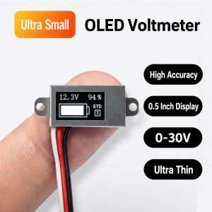 diymore | DC0-30V Ultra-Thin Mini Digital Voltage& Battery Meter with 0.5-Inch OLED 1-6S Percentage Battery Display Voltage Monitoring