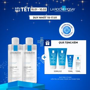 Bộ đôi nước làm sạch sâu và tẩy trang cho da nhạy cảm La Roche-Posay Micellar Water Ultra Sensitive Skin 400ml