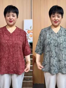 QIAOXIZI | Elegant Mom Summer T-shirt Short Sleeve Print Fashion 2026 New