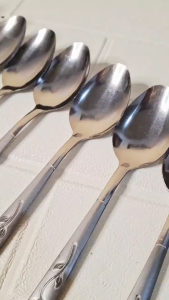 Set Sendok Makan Stainless Motif Bunga Mawar Elegan - 12pcs