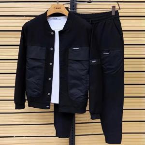 Outdoor Sports Casual Jeans Set for Men Spring Autumn Winter Cotton Lined Jacket Versatile Long Sleeve Jeans Two Piece Set