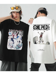 Bandai | ONE PIECE Printed Short-sleeved T-shirt Mens and Womens Summer Loose and Breathable Student Parent-child Clothing Trendy Top