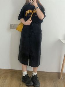 พลัสไซส์ ผ้าไหม เดนิม ไม่สมมาตร กระโปรง บาง ฤดูร้อน สูง เอว ทรงเอ มินิ กระโปรง สําหรับผู้หญิงรูปลูกแพร์ เดรสรัดรูป กระโปรงยาวปานกลาง