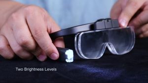High Quality Headband Magnifier Glasses with 2 Led Light Head Mount Magnifying Glasses with 3 Detachable Lenses