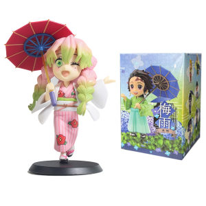 Bandai | 1-12PCS Anime Figure Demon Slayer Figure Kimetsu No Yaiba Doll Plum Rain Series Blind Box Figure Warrior Action Figure Model Toy