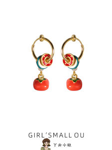 New Chinese Style Invisible Ear Cuff No Piercing Tangerine round Circle Womens Fashionable Vintage Ear Jewelry Accessory