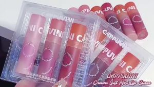 BPOM CAPPUVINI Milk Cream Lip Mud Matte Lipstick Lip Glaze Velvet Lipstik Tahan Lama XX210