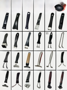 Stainless Steel Universal Wok Handle Heat Resistant Wood Grain Pot Holder Single Hole Milk Pan Handle Kitchen Cooking Tool