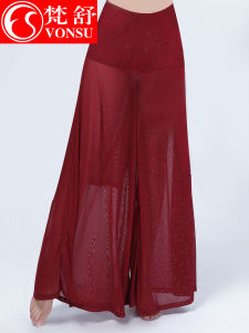 VONSU | Modern Classic Folk Dance Practice Pants Wide Leg Sheer Mesh