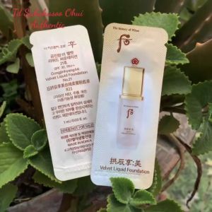 10 gói Kem Nền Whoo Velvet Liquid Foundation Spf30/pa++ 1ml Kem Nền Chống Nắng Che Khuyết Điểm No.21