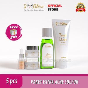 Jglow Skincare Paket Extra Acne Sulfur / Perawatan Wajah Extra Acne Sulfur / ORIGINAL / TERLARIS / BEST SELLER / SUBANG
