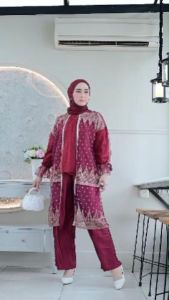 YESAYA Setelan Wanita Kekinian Set Tille Bordir Mix Tille Dot Premium 26390 / 26481