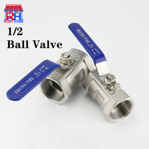 1/2" Ball Valve 1&1/4 1&1/2 Female Threaded BSP Stainless Steel Straight Type BallValve For Water Oil and Gas 304 Stainless Steel One-piece Ball Valve ON-OFF Ball Valve BSP Female Thread Straight