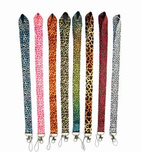 Leopardskin Lanyard Tag Badge Key Work ID Card Chest Cartoon Lanyard Mobile Phone Neck Chain Exhibition Hanging Rope