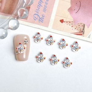 60PCS Creative ICE โปร่งใส Snowman Bell เรซิ่นตกแต่งเล็บการ์ตูน Elk Santa Claus คริสต์มาสชุดเล็บ Charms DIY