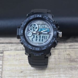 Jam Tangan Pria Skmei Tali Karet Analog Digital Original
