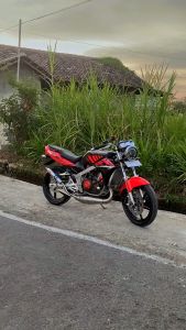 STRIPING STICKER LIS LES POLET kawasaki ninja ss 2014 2015 merah list body standar kualitas terbaik termurah Mahkota Stiker