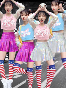 ชุดเต้นจั๊สสำหรับผู้หญิง ชุดการแสดงทีมลูกยางสไตล์เกาหลีสำหรับผู้ใหญ่ ชุดเต้นรำ ชุดแฟชั่นฤดูใบไม้ผลิ ชุดการแสดงทีม