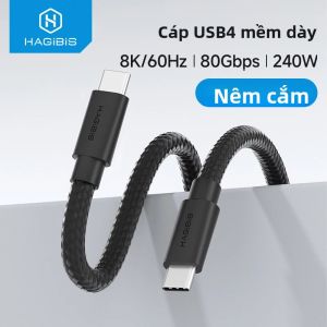 Cáp Hagibis USB C Sang USB C 80Gbps Đồng Bộ Hóa Dữ Liệu Tốc Độ Cao Sạc Nhanh Dây Video 240W 8K Cho Máy Tính Xách Tay iPhone Thunderbolt 4/5