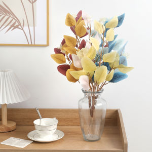 ใบยูคาลิปตัสประดิษฐ์1ชิ้น52ซม. ตกแต่งบ้านงานเลี้ยงแต่งงานช่อดอกไม้ปลอมโต๊ะสนามกลางแจ้งแจกันประดับก้านยูคาลิปตัสเทียม