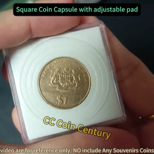 PCCB Square Coins Capsule With Adjustable Inner Pad Kapsul Syiling Segi Empat Dinar Emas